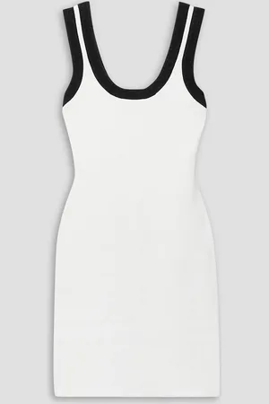 Alexander Wang Two-tone stretch-knit mini dress