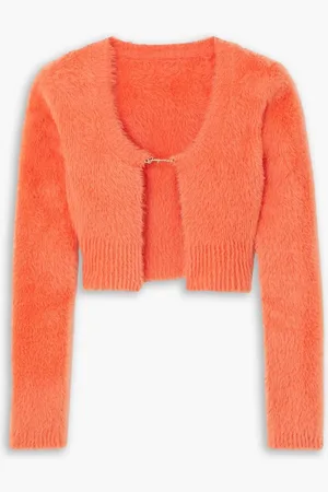 Jacquemus Neve cropped brushed stretch-knit cardigan