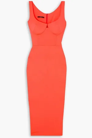ALEX PERRY Alden stretch-jersey midi dress - Orange
