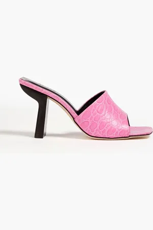 By Far Liliana croc-effect leather mules