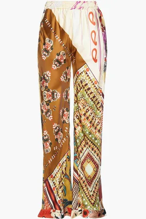 Chloé Printed silk-twill wide-leg pants