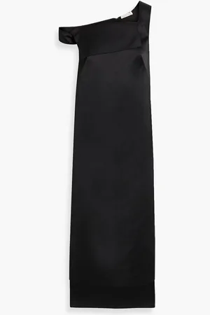 EMILIA WICKSTEAD Grier one-shoulder asymmetric satin maxi dress