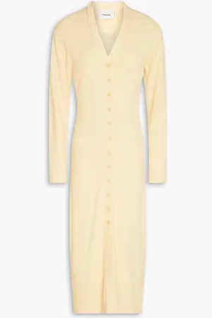 Holzweiler Trieste bouclé-knit midi dress - Orange