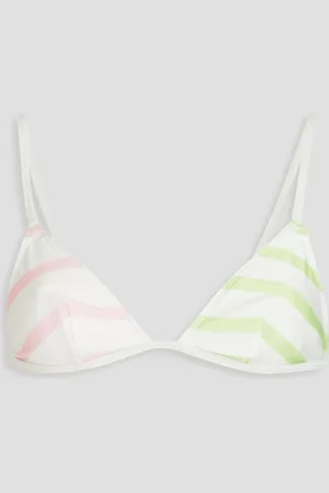 Solid Striped triangle bikini top