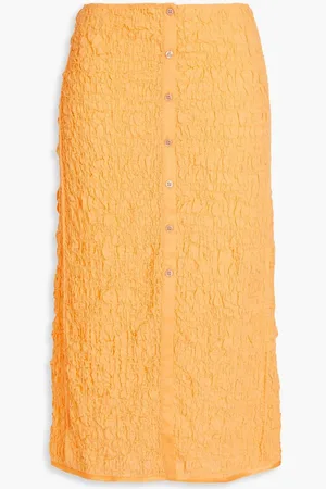 Acne Studios Crinkled cotton-blend midi skirt