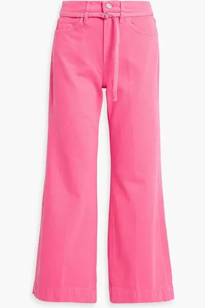 Frame Belted high-rise wide-leg jeans