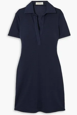 Giuliva Heritage Collection The Lucrezia ribbed-knit polo dress - Blue
