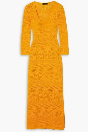 RAG&BONE Renee crocheted cotton-blend midi dress - Yellow