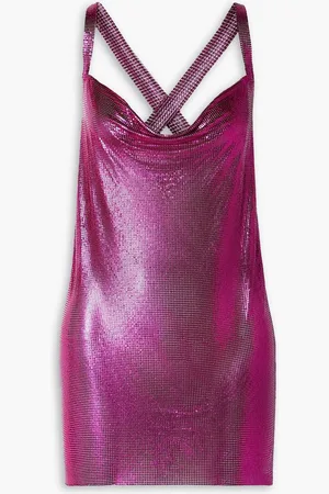FANNIE SCHIAVONI Hailey cutout chainmail mini dress - Pink