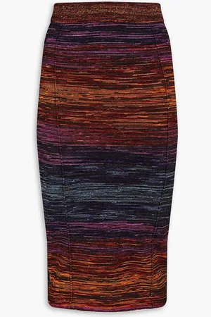 ROTATE Bodacious space-dyed knitted pencil skirt