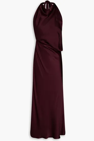 MATÉRIEL by Aleksandre Akhalkatsishvili Crepe-satin halterneck midi dress - Purple