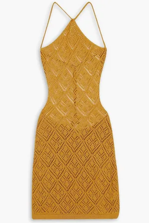 Savannah Morrow Jamaica crocheted Pima cotton mini dress - Yellow