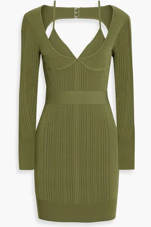 Hervé Léger Cutout bandage mini dress - Green