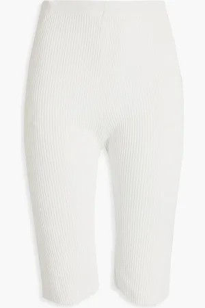 AERON Ribbed-knit shorts - White