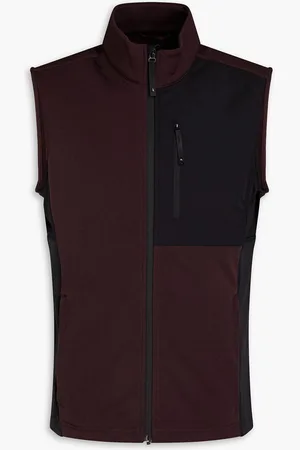 Aztech Shell-trimmed two-tone fleece vest - Burgundy