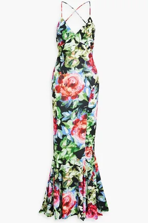 Norma Kamali Floral-print stretch-jersey maxi dress