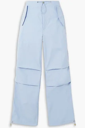 DION LEE Toggle Parachute cotton-blend gabardine straight-leg cargo pants - Blue