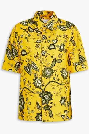 Erdem Felipe floral-print linen shirt - Yellow