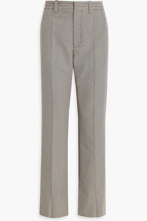 Marni Houndstooth wool-blend straight-leg pants - Burgundy