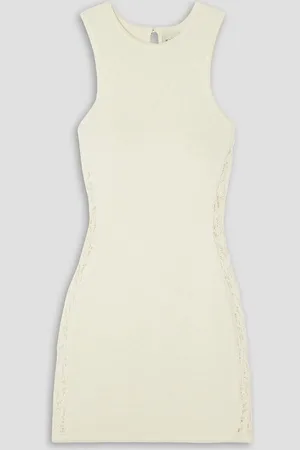 LE KASHA Abri crochet-trimmed linen mini dress - White