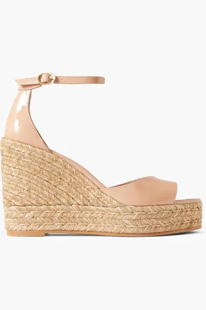 Stuart Weitzman Patent-leather espadrille wedge sandals