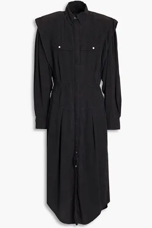 Isabel Marant Naveen Lyocell-twill midi shirt dress - Gray
