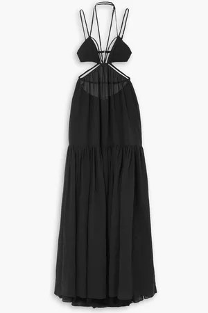 Nensi Dojaka Open-back cutout cotton-voile maxi dress