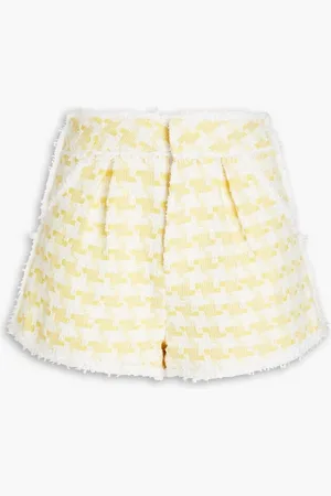 Retrofete Adri pleated tweed and tinsel shorts