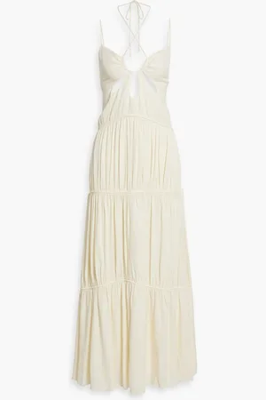 Simkhai Lina tiered cutout crepon maxi dress - White