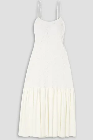 Leslie Amon Erina popcorn jersey midi dress