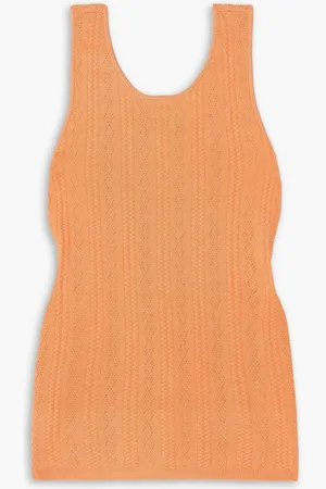 REMAIN Birger Christensen Liza pointelle-knit tank - Orange
