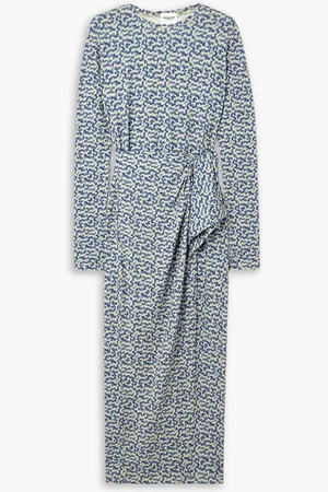 Marant Etoile Lisy draped printed stretch-crepe midi dress