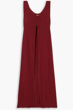 Caravana Mincha frayed cotton-gauze tunic - Burgundy