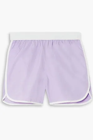 Sébline Two-tone cotton-poplin shorts - Purple