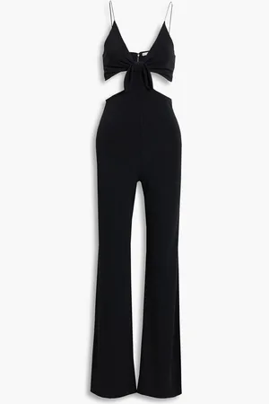 ALICE+OLIVIA Alice Olivia - Havana bow-embellished cutout cady jumpsuit
