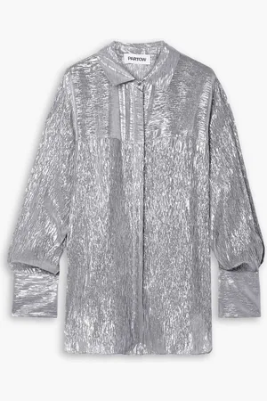 Partow Juliette silk-blend lamé shirt - Metallic
