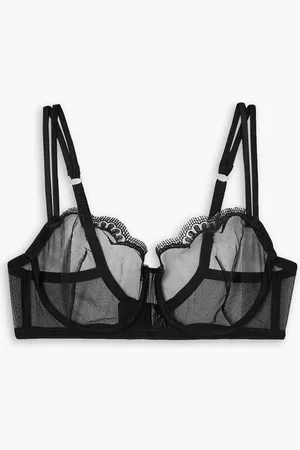 I.D. Sarrieri Girl Next Door lace-trimmed tulle underwired balconette bra