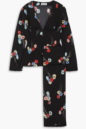 RIXO London Marta belted floral-print crepe robe