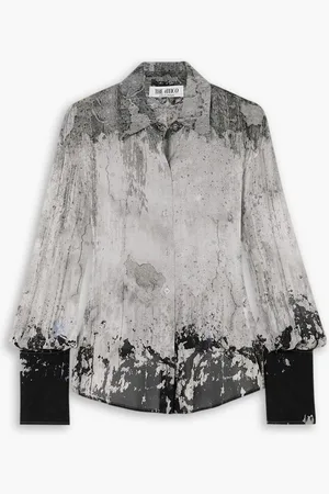 The Attico Lily printed georgette shirt - Gray