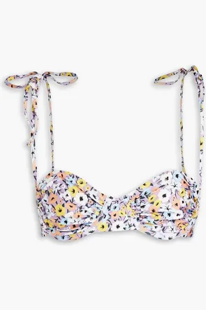Agua by Agua Bendita Cuba La Fania Lila floral-print underwired bikini top - Purple