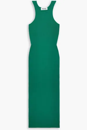 MONSE Cutout ribbed cotton-blend midi dress