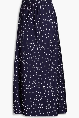 ZIMMERMANN Polka-dot satin midi skirt - Blue