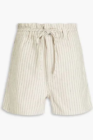 RAG&BONE Striped cotton, hemp and linen blend canvas shorts