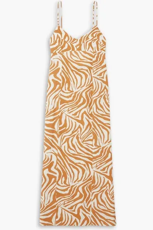 Haight Beca zebra-print crepe maxi dress - Brown