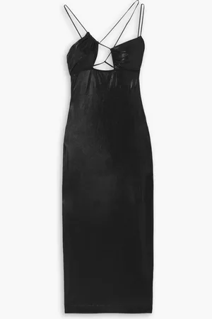 Nensi Dojaka Cutout metallic stretch-jersey midi dress