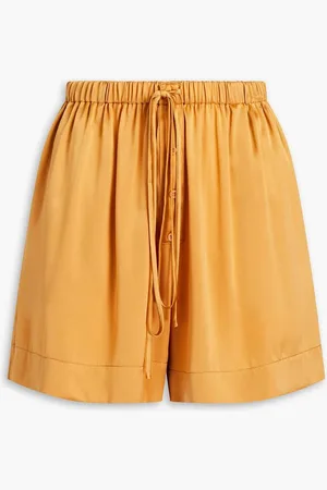 Nicholas Silk-satin shorts - Yellow