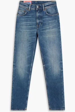 Acne Studios Cropped faded mid-rise skinny jeans - Blue