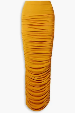 Altuzarra Chukwu ruched knitted maxi skirt - Yellow