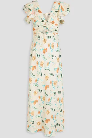 Solid The Renata cutout floral-print linen-blend maxi dress