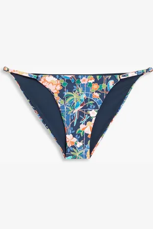 ONIA Hannah Liberty-print low-rise bikini briefs - Blue